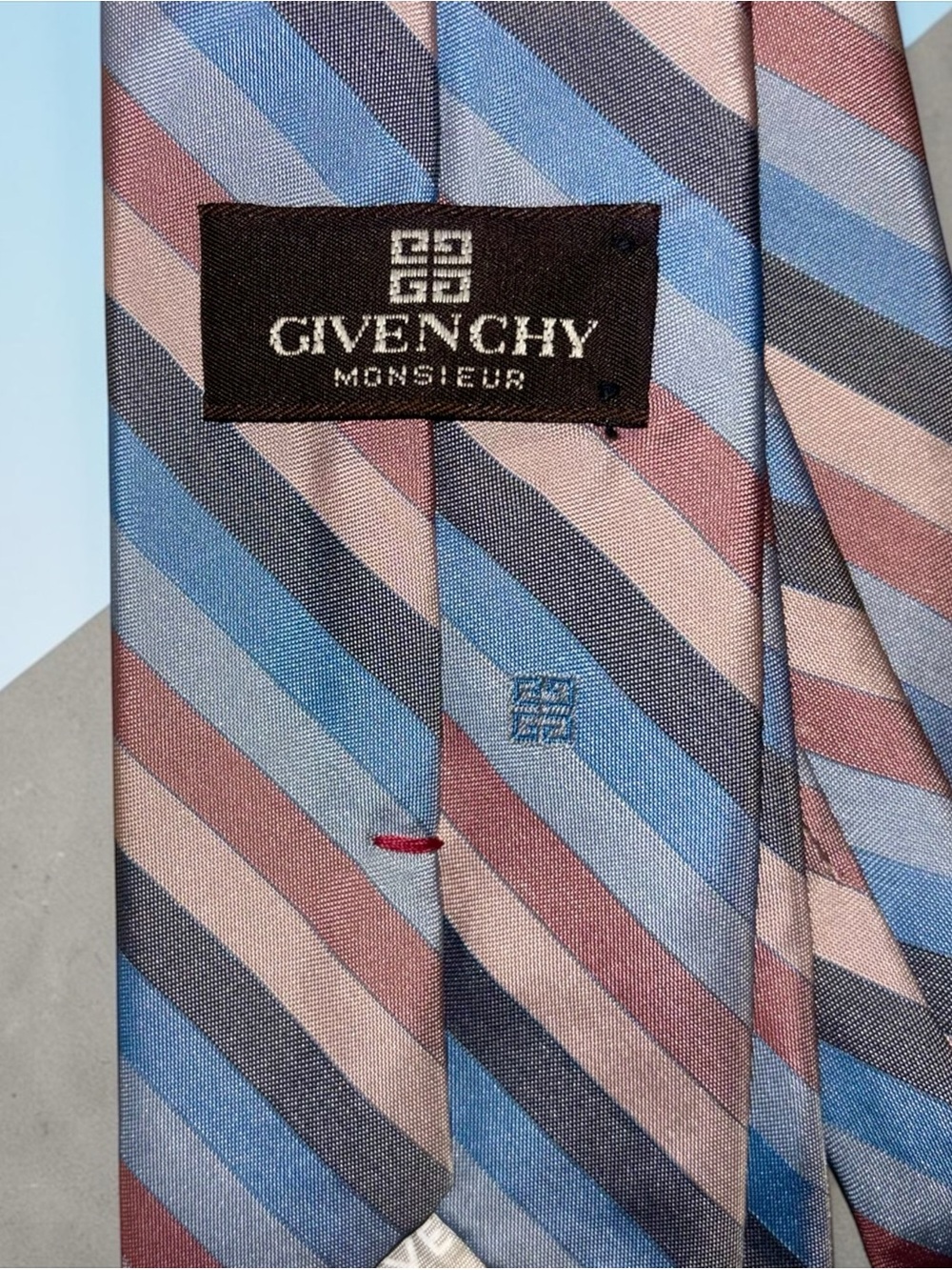 Vintage Givenchy Monsieur Striped Silk Tie